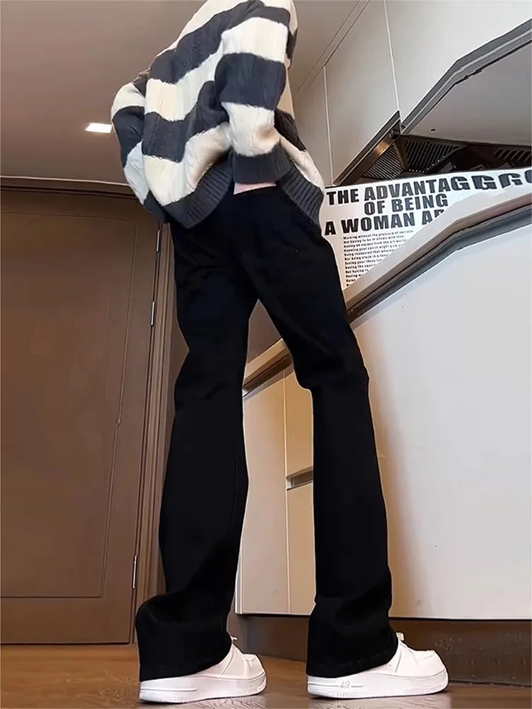 

Cleanfit American Sle Slim Fit Jeans Men's High Street Vibe Elastic Straight Leggings Micro Flared Pants Bla Knife