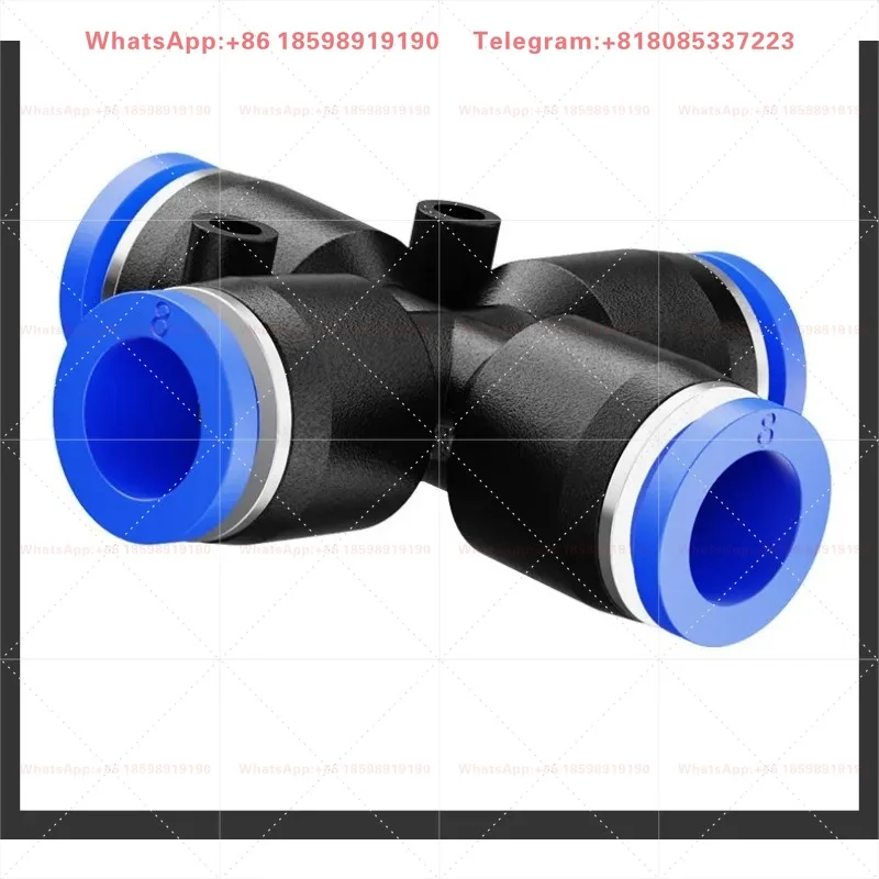 10PCS Cross 4 Way Pneumatic Quick Connector PZA4 Plastic Air Hose Fitting Fit 6/8/10/12MM Pneumatic Pipeline Spare Parts