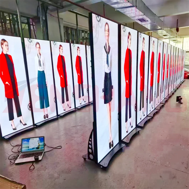 لافتة لوحة رقمية تجارية ذكية داخلية/خارجية، واي فاي، ملصق Led محمول، حامل على الحائط، مصعد سيارة #5