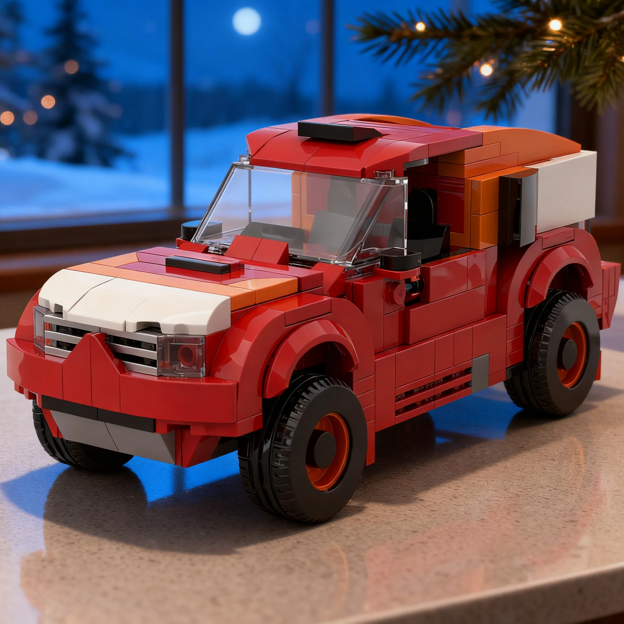 410pcs MOC Mitsubishi Pajero Montero Evo MPR13 Dakar Model Building Blocks Construction Toy Christmas Gifts Idea Birthday DIY