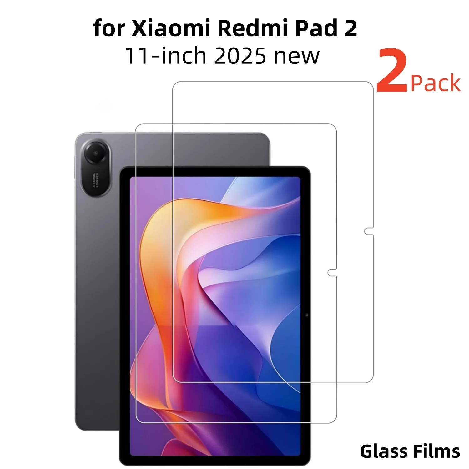 

2 шт. пленка из закаленного стекла для Xiaomi Redmi Pad 2, защитная пленка для экрана HD, прозрачная защита от царапин для Redmi Pad 2, 11-дюймовые защитные пленки для вкладок