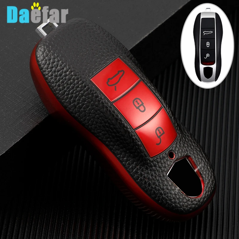 Für Porsche Cayenne pfeffer Macan Carrera Boxster Cayman Panamera alten Schlüssels chutz TPU Leder Auto Smart Key Cover Fall Tasche Hodler