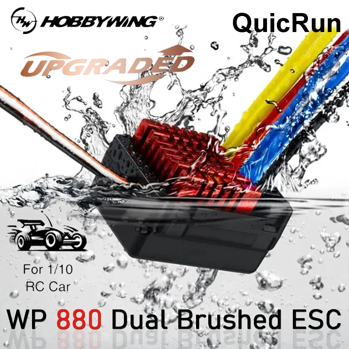 

HOBBYWING QuicRun WP 880, двойной матовый электронный регулятор скорости ESC 6 В/4 А BEC для 1:8 1:10, детали для обновления модели автомобиля с радиоуправлением