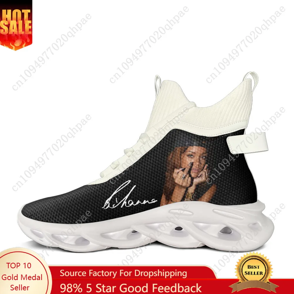 

R-Rihanna High Top Flats Sneakers Mens Womens Sports Running Shoes High Quality Sneaker Lace Up Mesh Footwear Custom Made Shoe