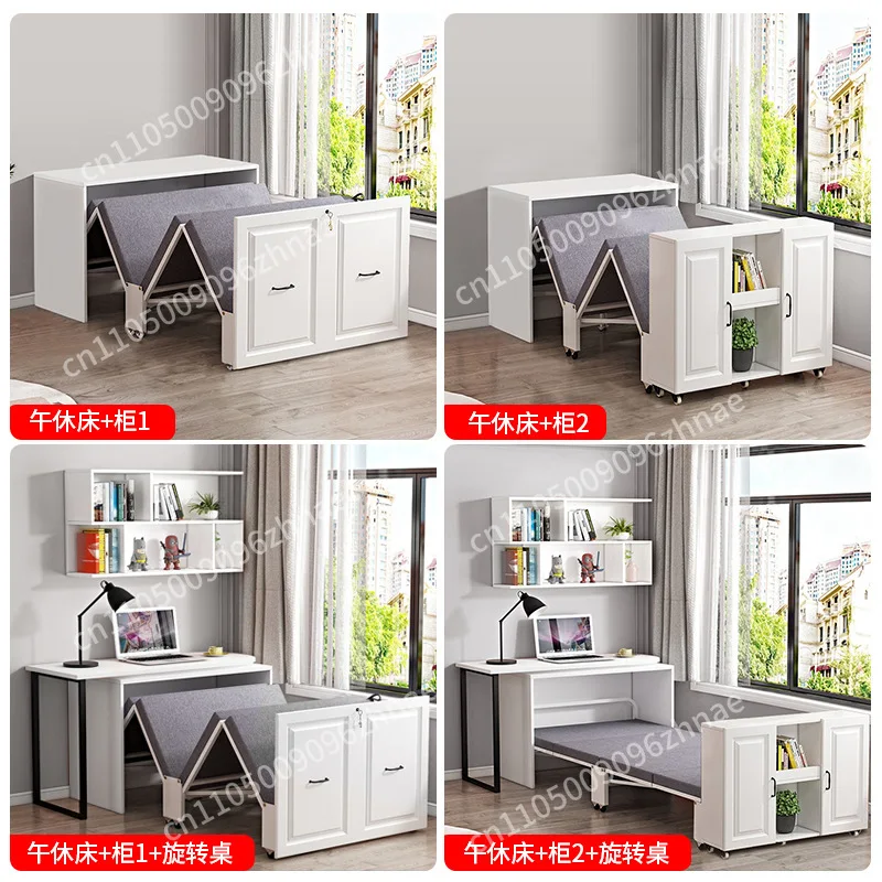 Rollaway bed Retractable multi-functional learning living room Invisible bed cabinet  bookshelf Integrated dual-purpose balcony