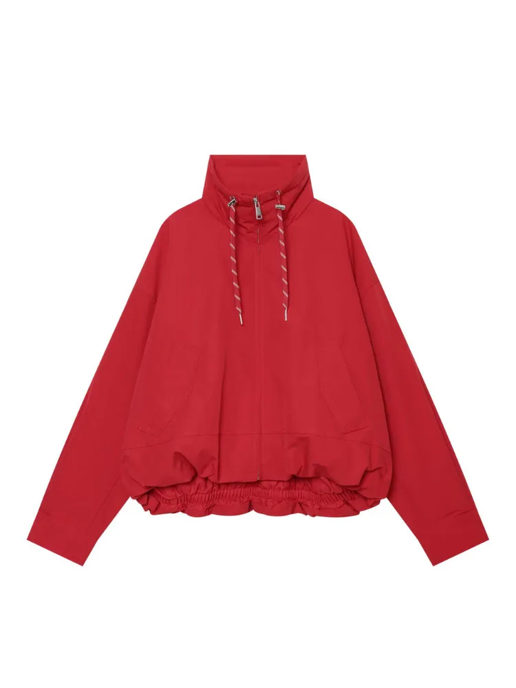 HH Vacation Travel Breathable Red Coat Women Spring Autumn Comfy Long Sleeve Relaxed Fit Trip Casual Chic Stylish Fashion Jacket