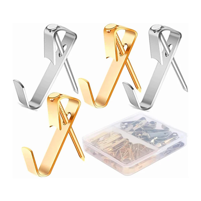 80Pcs Picture Hooks Set Professional Heavy Duty Pictures Hooks with Nails Hold Multi-purpose Hanging Hooks Kit for Picture Frame
