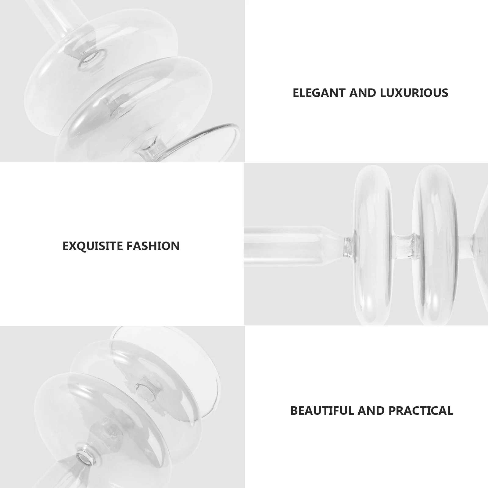 

Glass Holder Stylish Table Candlestick for Wedding Party Proposal Candlelight Dinner Decor Dinner Stand