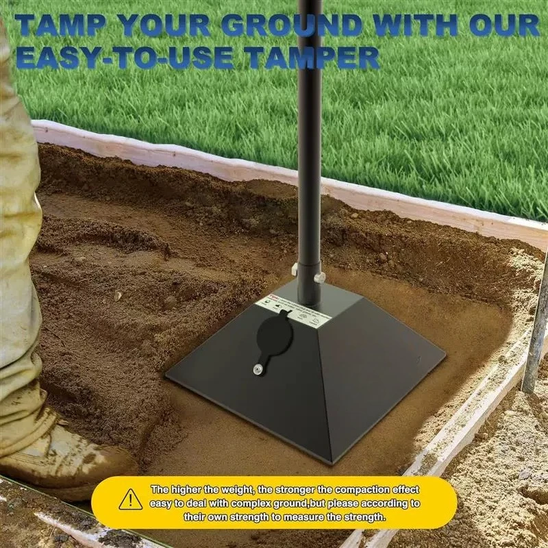 Soil Asphalt Gravel Compactor Tamper Garden Paving Tool Manual Ground Plate