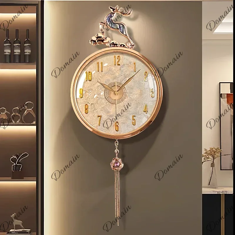 Aw Round Premium Gold Wall Clock Japanese Style Cute Living Room Wall Clock Luxury Modern Design Orologio Da Parete Home Decor