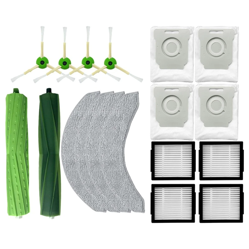 AD-For Irobot Roomba Combo 10 Max Main Side Brush HEPA Filter Mop Pads Dust Bags Spare Parts Accessories