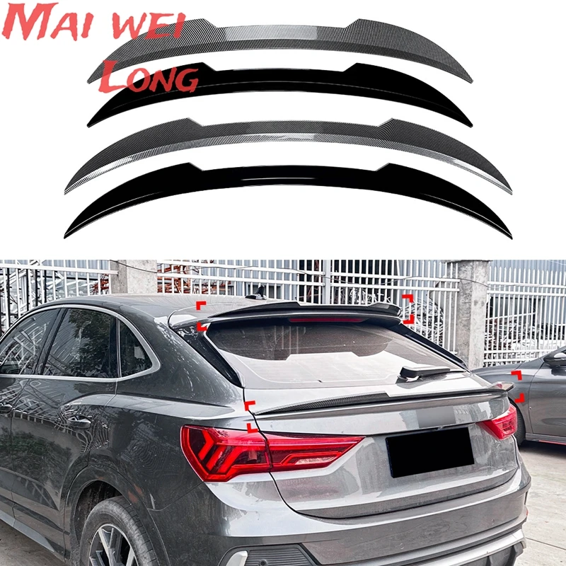 

For AUDI Q3 Car Rear Roof Spoiler Splitter F3 Sportback 2019+ Trunk Fixed Tail Wing ABS Body Kit Tuning Decoration Gloss Black