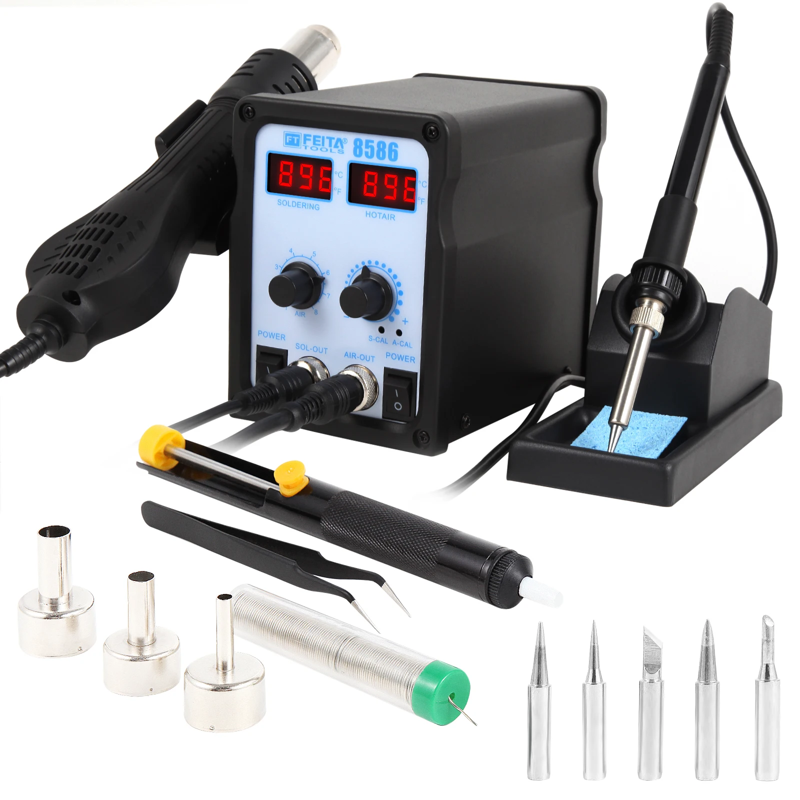 feita-8586-smd-hot-air-rework-station-2in1-digital-soldering-iron-heat-air-gun-with-5-tips-1-solder-sucker-solder-wire-kits