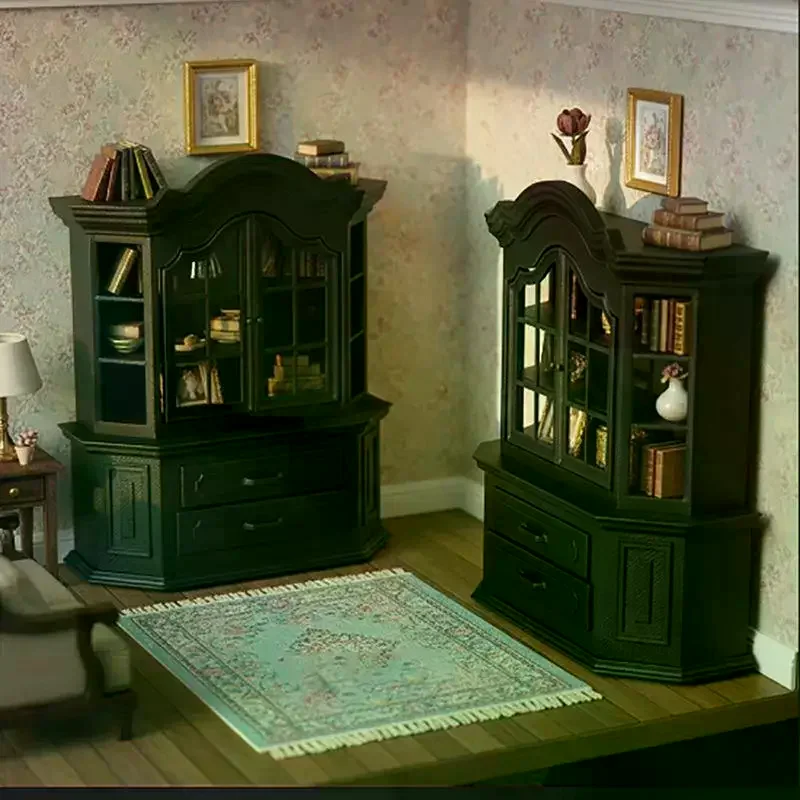 /Cna/DIY Craft Project Tiny House Furniture Bookcase Miniature Plastic Cabinet For Dollhouses Bedroom Living Room Decor 1Pcs