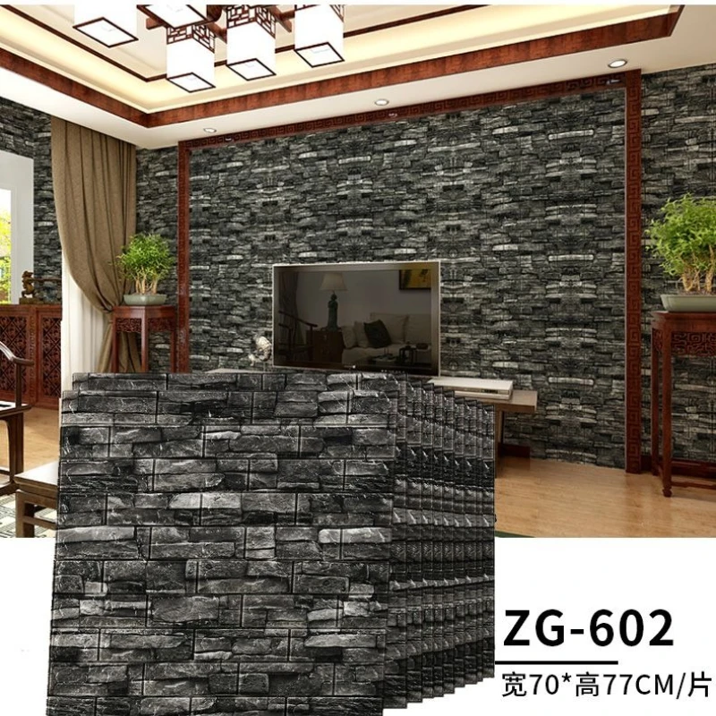 Self-adhesive Wall Stickers Coffee Houses Retro Brick Wall Decorations Waterproof Restaurant Renovation Wallpapers Foam Texture