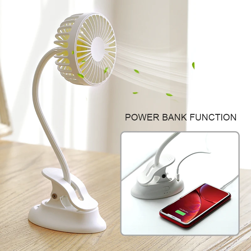 Mini ventola portatile a Clip pieghevole Usb ricaricabile piccola ventola 2000mAh batteria ventole da tavolo ventola per passeggino all'aperto con 3 velocità