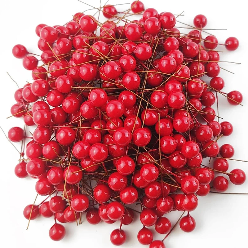 50 Stück künstliche Beeren-Weihnachtsdekorationen, Weihnachtsbaumschmuck für Heimdekoration, Navidad, Neujahr 2026, DIY-Handwerk, Geschenke, Zubehör