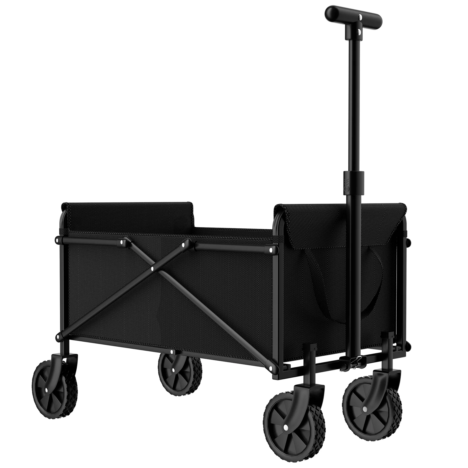 

Black Small Handcart Outdoor Garden Folding Cart Collapsible Utility Shopping Cart Wagon Portable Picnic Beach Trolley Cart