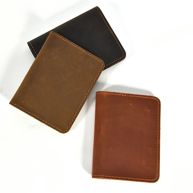 Women's Purses Genuine Leather Men's Wallet Simple Passport Cover Cowhide Men's Card Holder New Men's Coin Purse Cash Clip Women