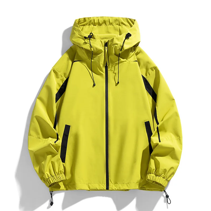 

2025 Outdoor Hooded Casual Jackets Men Spring Autumn Windproof Jacket Solid Loose Couple Cargo Outwear Fashion Sports Streetwear