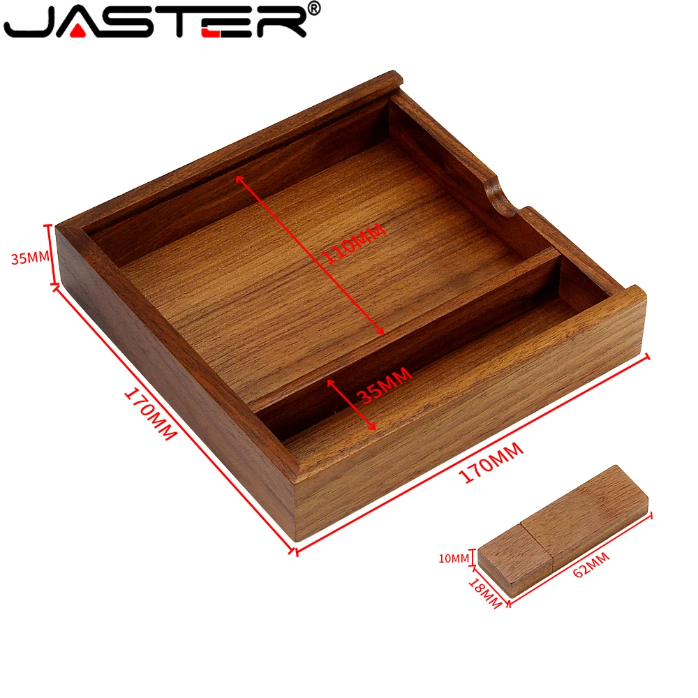 JASTER Wooden Photo Album Box USB 2.0 Flash Drives 128GB Free custom logo Memory Stick 64GB Creative Wedding Gift Pen Drive 32GB