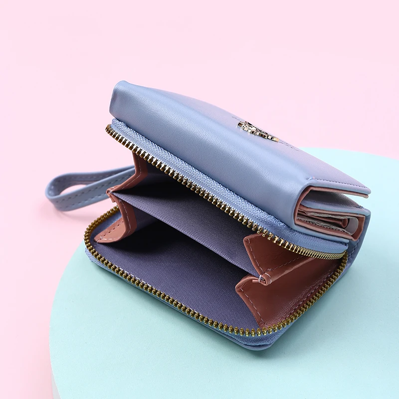Luxus Marke frauen Kleine Brieftasche Weibliche Karte Halter Kurze Brieftaschen mit Geldbörse für Frau Damen PU Leder Haspe Mini kupplung – Detail 2