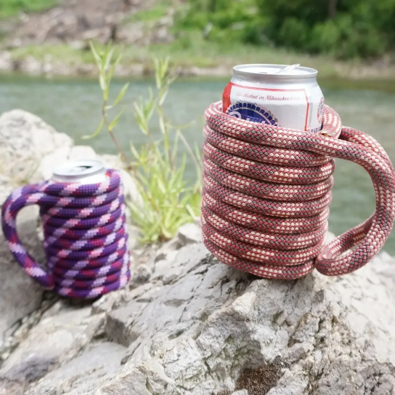 

Recycled Rock Climbing Rope Can Cozy Climbing Rope Braided Cup Cover