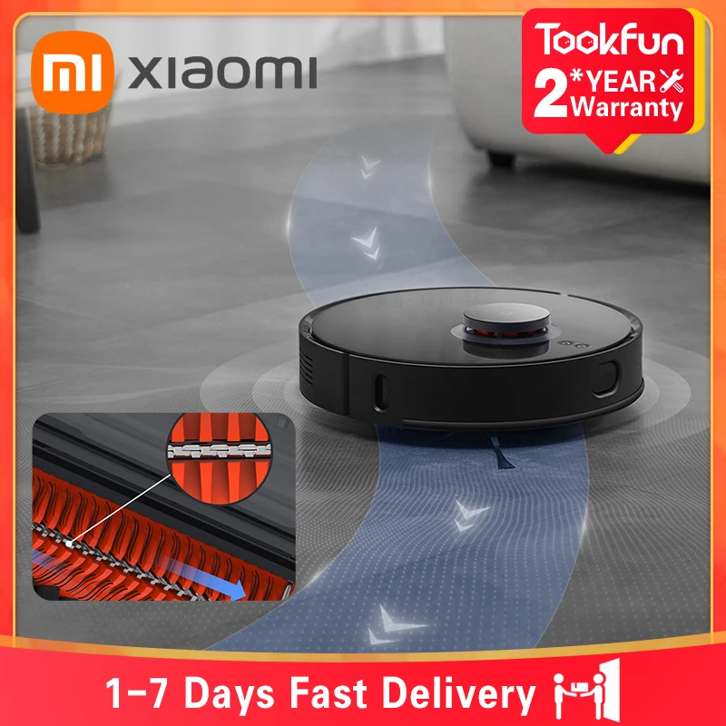 XIAOMI MIJIA Household Anti-Winding Sweeping & Dragging Robot Vacuum Cleaners 8000Pa Suction Power 5200mAh LDS Laser Navigation