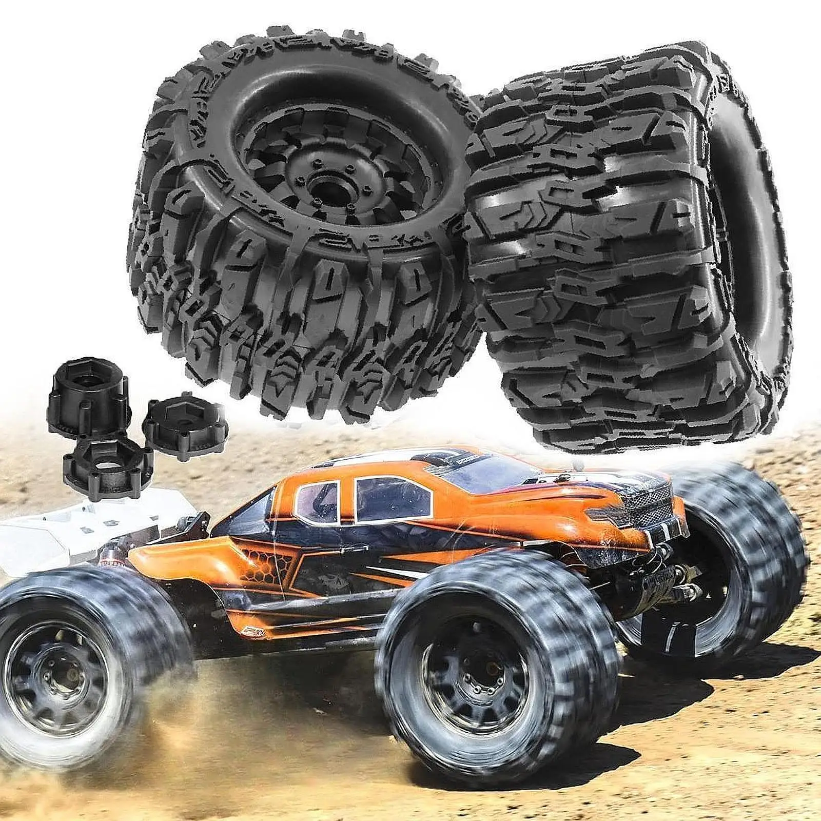 

4 шт. 1:8, прочная, высокая производительность, простой в использовании, прочная совместимость с креплением, радиоуправляемые колеса и шины, запасные аксессуары для самостоятельного изготовления