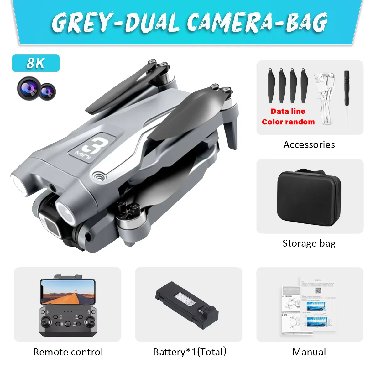 KBDFA Z908 Pro Max Drone Professional Brushless Motor 8K GPS Dual HD Aerial Photography FPV Obstacle Avoidance Quadrotor