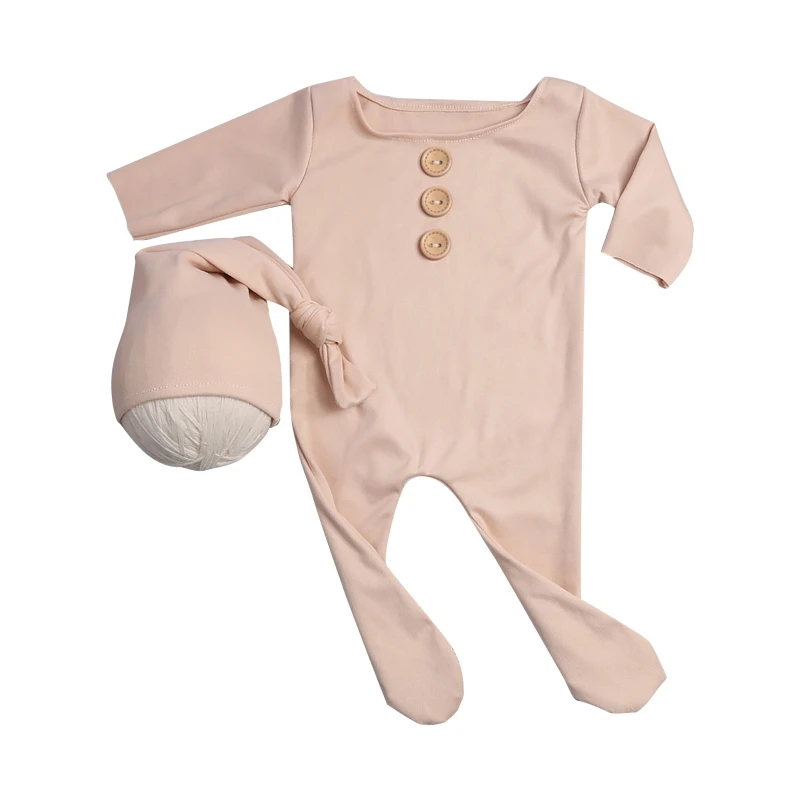 2 Pcs/Set Baby Hat Romper Newborn Photography Props Jumpsuit Long Tail Kit Infants Photo Shooting Clothing Outfits