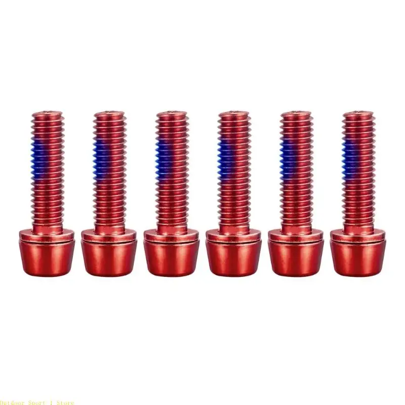 A0KA 6lots Road Bike Disc Brake Rotors Fixing Screws Bicycles Handlebars Screws for Mountain Bike Stem