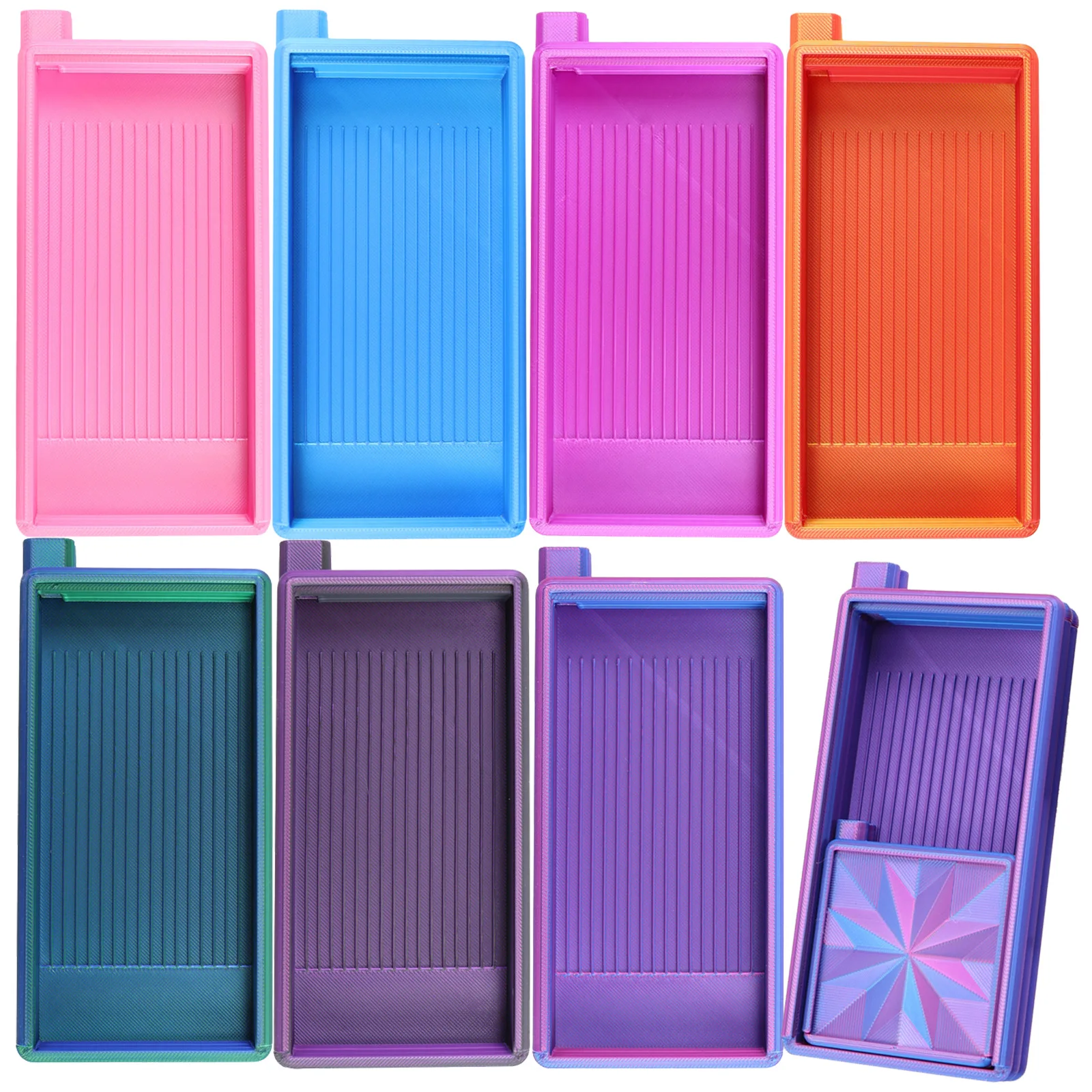 3 in 1 Gradient Color Diamond Art Tray With Lid, Diamond Painting Storage Box, DIY Crafts Tools Diamond Art Accessories view 3
