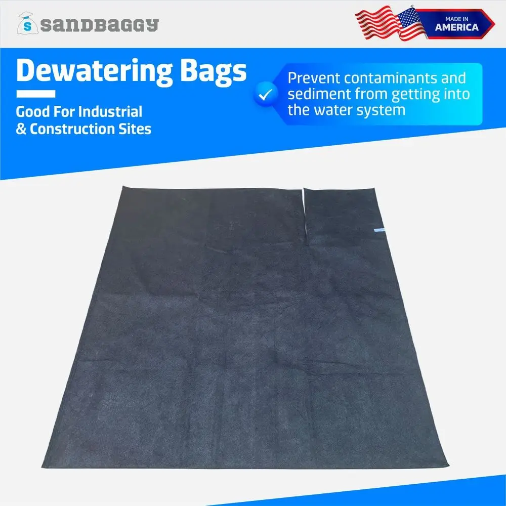 Made in USA - Dewatering Bags Filter Sediment, Silt, Oil, Sludge - Ideal for Construction Sites, Dredging - Non Woven Geotextile