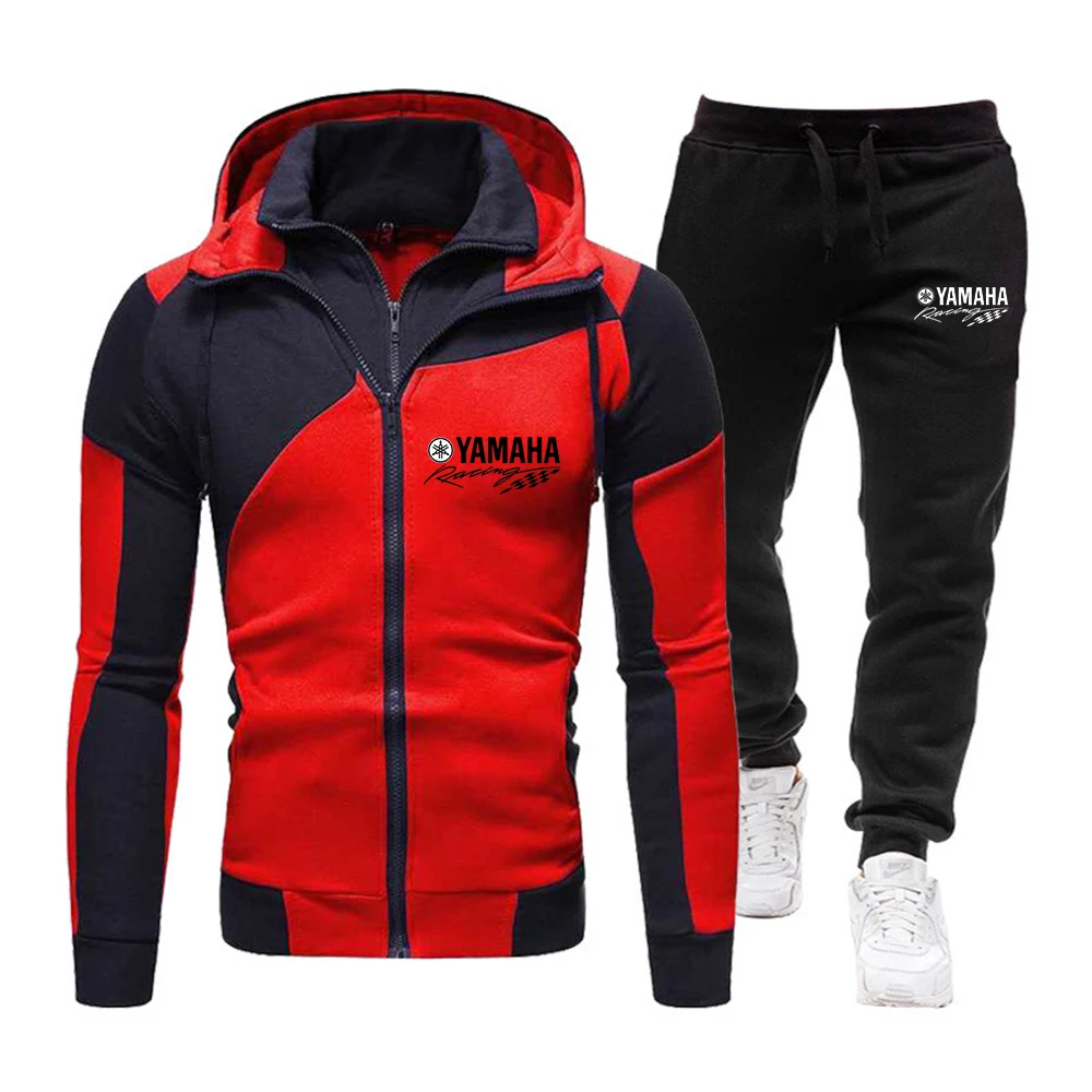 Bluza z nadrukiem logo Yamaha, kurtka motocyklowa, sportowy sweter, modna kurtka rowerowa, męski zestaw z zamkiem błyskawicznym na zamówienie