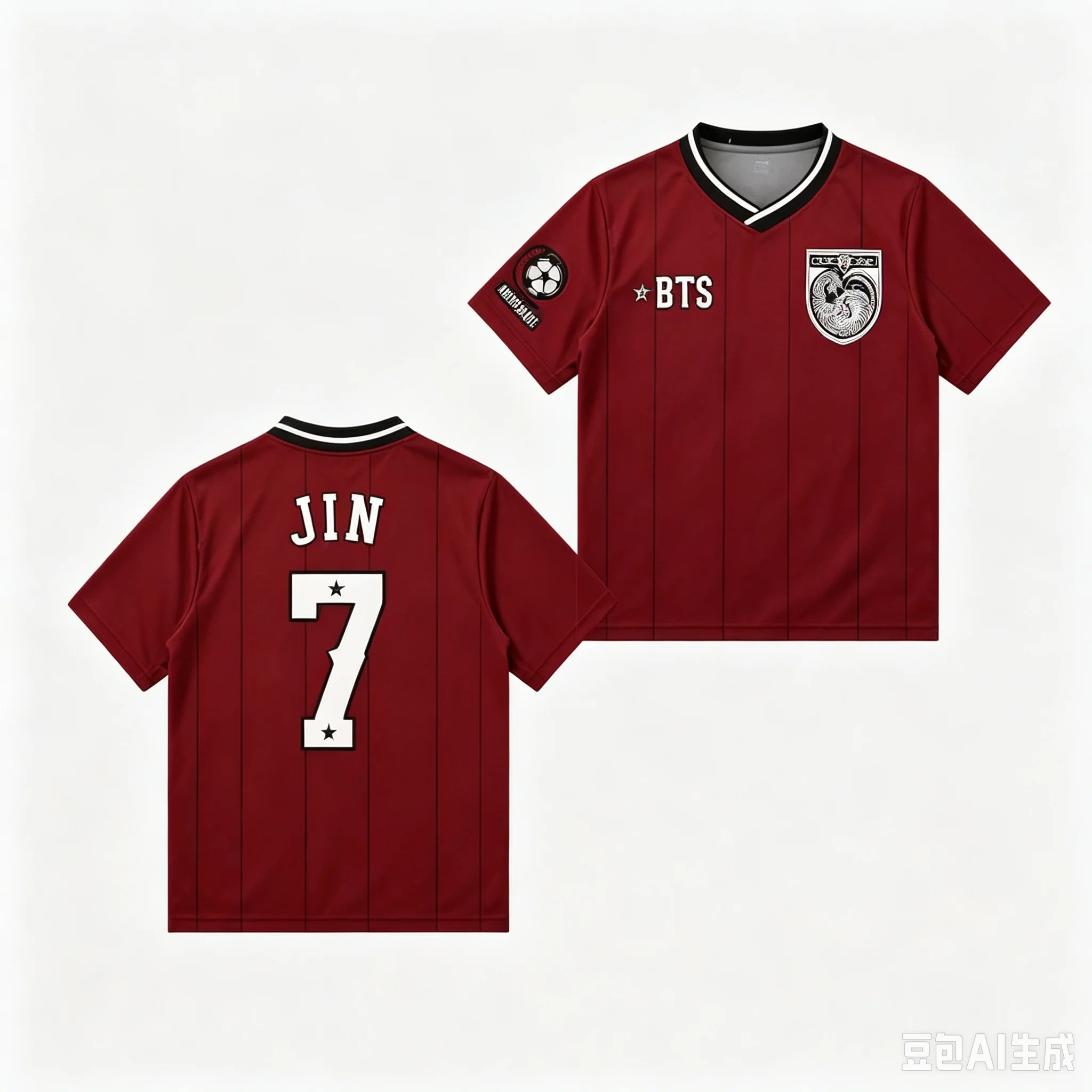 Kpop-Fan-Trikot, Nummer 7 Aufdruck, weinrotes Fußballtrikot, Familien-Matching, Polyester-Sport-T-Shirt, Kpop-Fan-Merch, lässige Streetwear – Detail 11