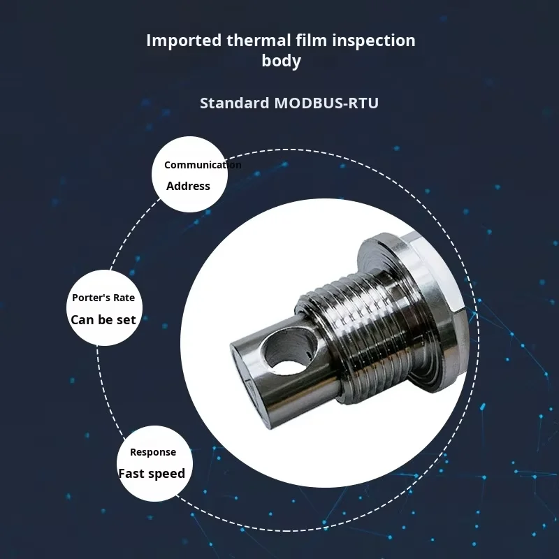 High Precision Threaded Duct Air Flow Pipe Wind Speed Sensor Thermal Anemometer RS485 Pipeline Wind Speed Measuring Instrument