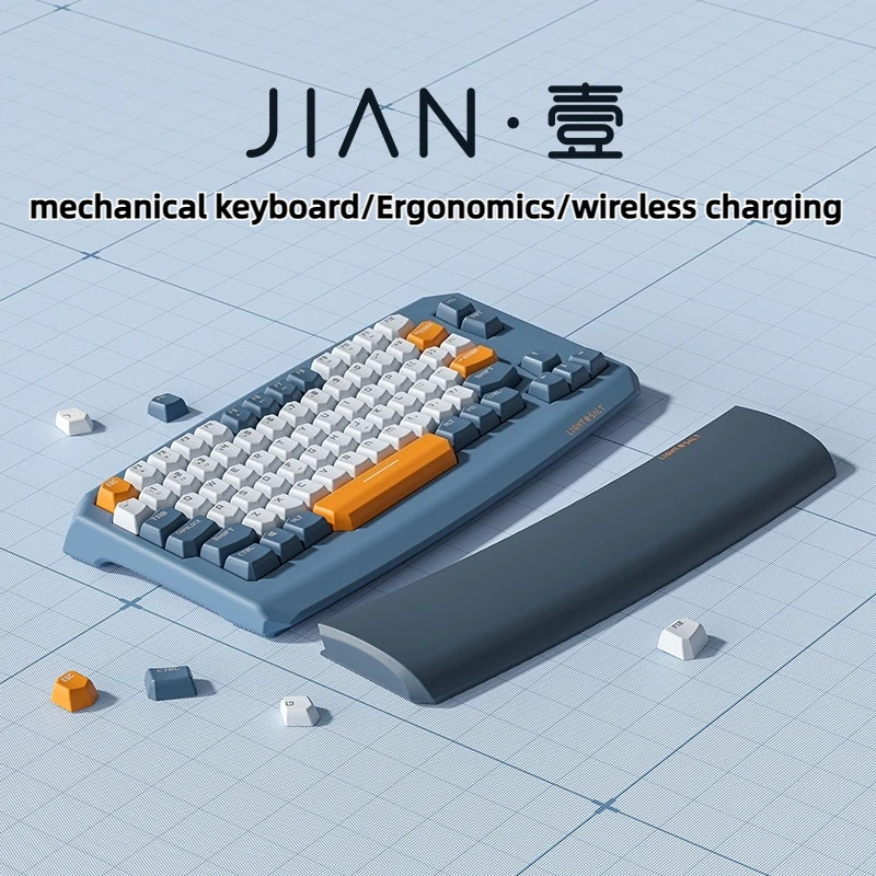 

JIAN-Yi Bluetooth Механическая клавиатура Ледяная статическая ось RGB Эргономичная бесшумная беспроводная клавиатура Материал ABS Доступны офисные игры