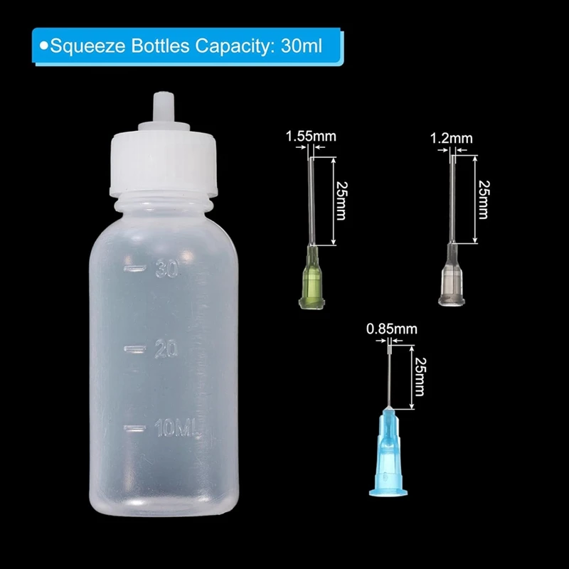 1 Oz Precision Applicator Bottles, 4Pcs 30Ml Needle Tip Squeeze Bottle Small Squeeze Bottles Mini Needle Bottle