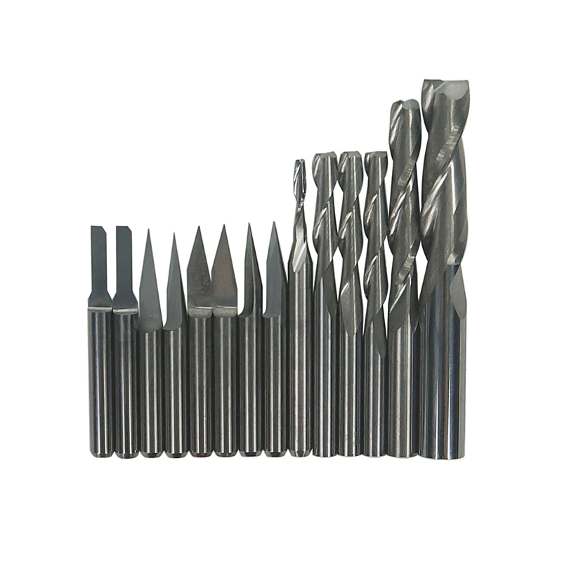 

14pcs 3.175mm Diameter Drill Bits Set for Woodworking PVC Acrylic MDF ABS Carving Knife Tools for Home Improvement