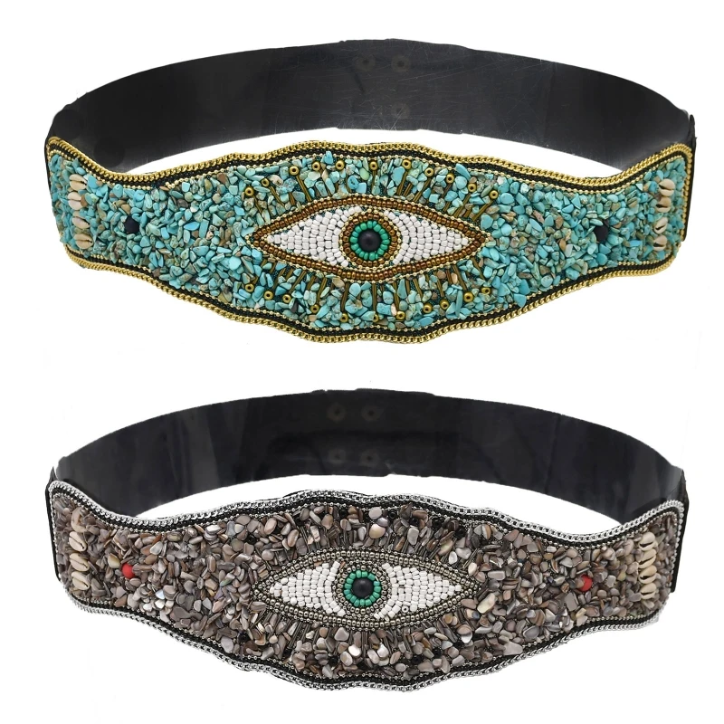 

for Evil Eye Belt Elastic Corset Waist Belt Sculpting Girdle Tibetan Belt Stretchy Belt Fashion Belts For Women Dresses