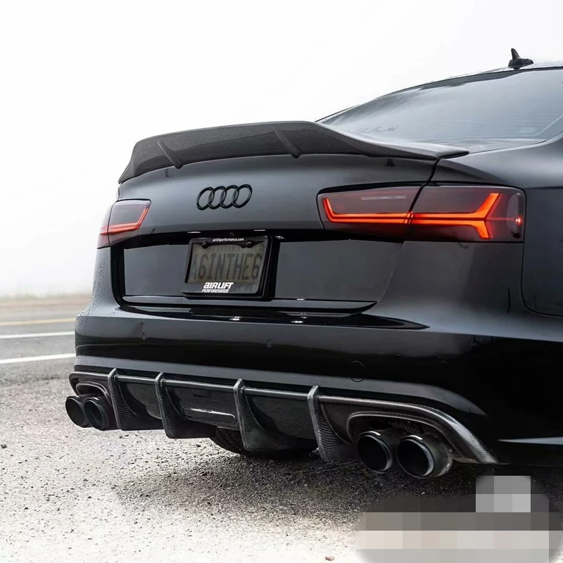 R style For Audi A6 C7 spoiler carbon fiber / Forged carbon rear spoiler trunk wing M4 2012 2013 2014 2015 2016