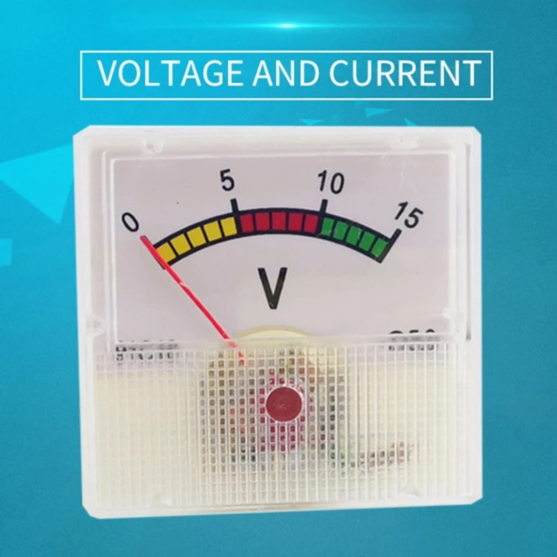 Voltmeter DC0-15V Rectangular Analog Panel Volts Meter Mechanical Meter