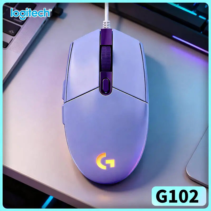 Logitech G102 Wired Gaming Mouse, 1ms Report Rate, 20M Click Durability, Custom RGB, 6 Buttons, Ideal for Competitive Gaming
