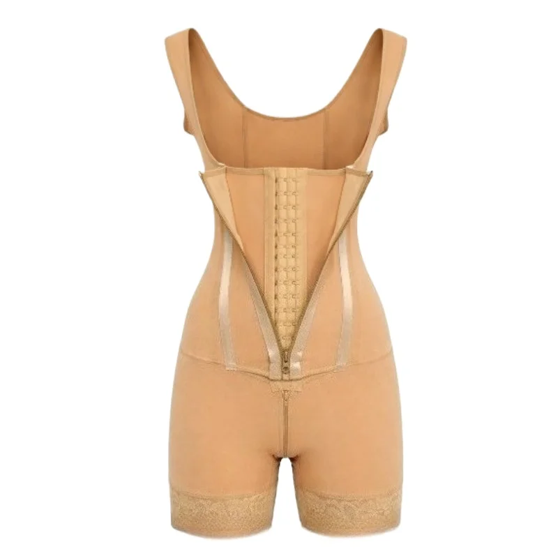 Faja Moldeadora de Doble Control Abdominal con 3 Hileras de Ganchos y Cremallera, 9 Varillas, Alta Compresión, Fajas Reductoras y Moldeadoras para Mujer