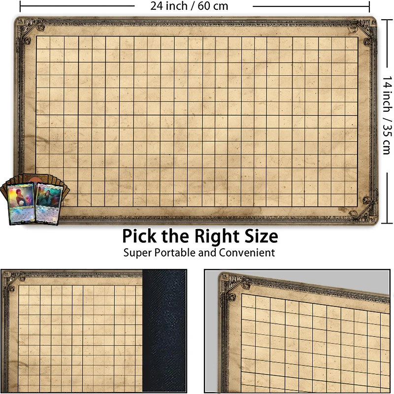 Vintage Grid Tabletop Game Mat Magic Party Game Mat Durable Rubber for Games Mouse Pad Offices Desk Mats Friendly Design
