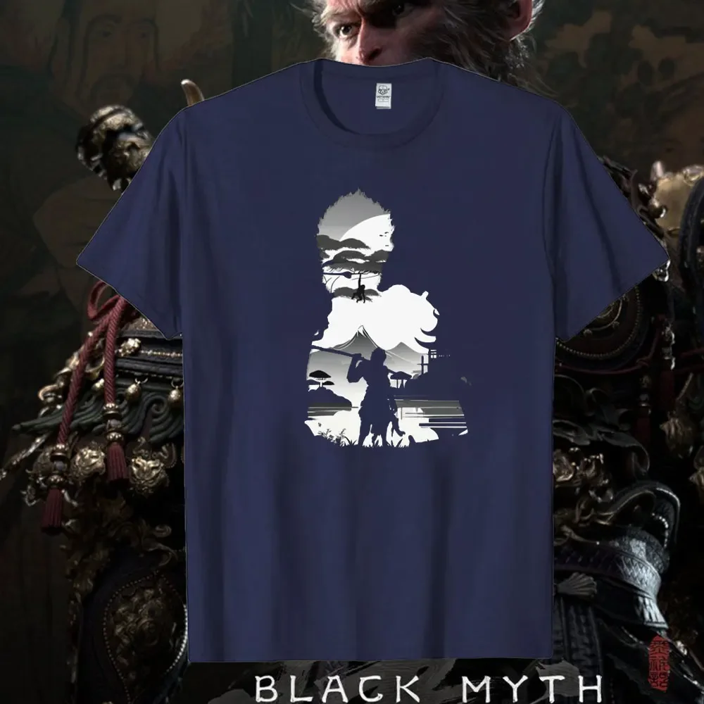 Blck Myth Wukong Man Tshirt Live Game Player 6 Eared Macaque T Shirt High Quality Cotton Unisex Summer Fashion Streetwear Tops