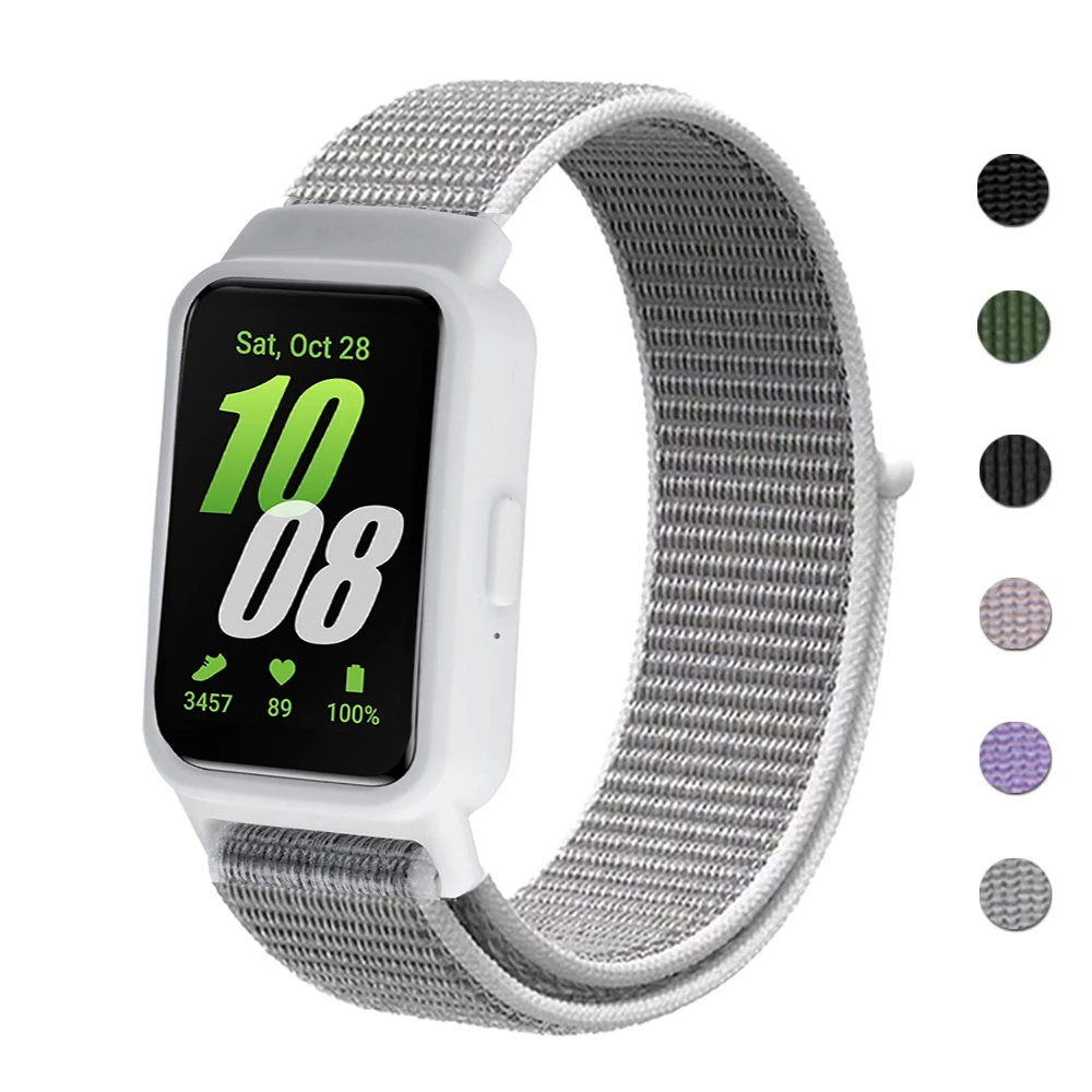 Hülle + Armband für Samsung Galaxy Fit 3, Zubehör, Riemen, verstellbares Nylon, Sport-Ersatzgürtel, Correa-Armband, Galaxy Fit 3-Band