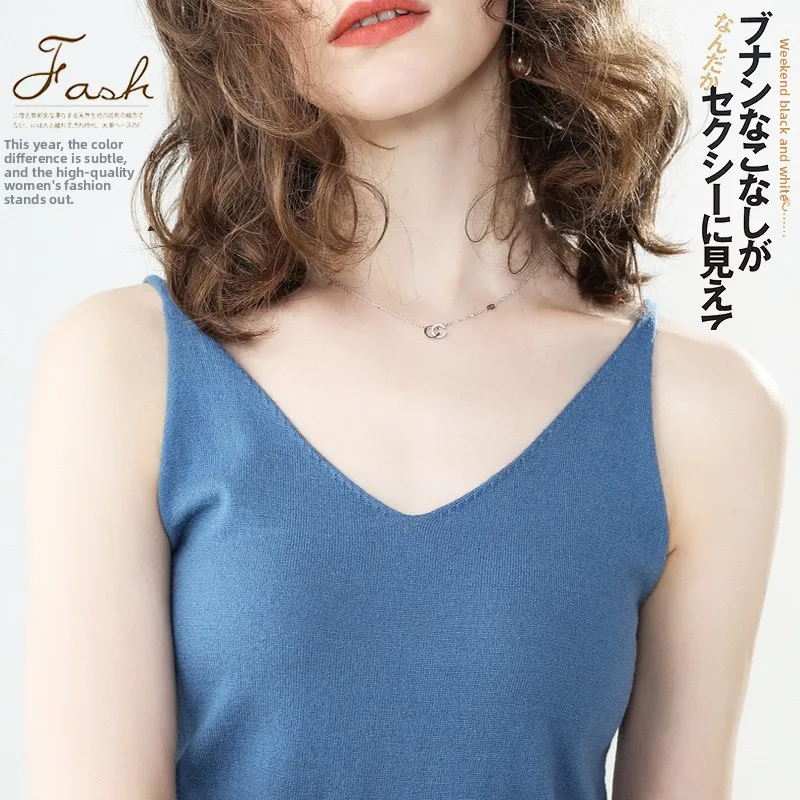 

Женский облегающий жилет Camere V-Ne, вязаный топ, модный базовый слой на весну и лето, сексуальная верхняя одежда irt OL Sle Pure Color