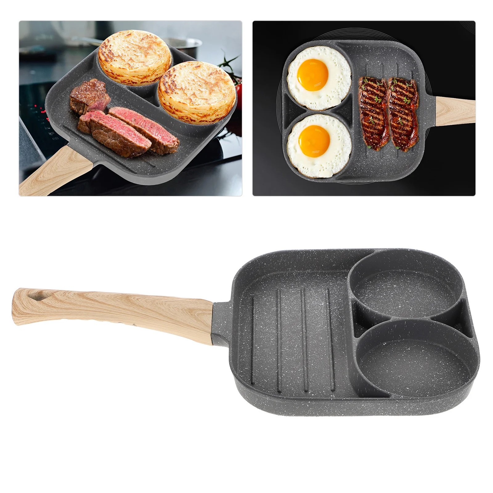 

1pc Nonstick Frying 8-Inch Mini Omelette For Eggs Pancakes Breakfast Cooking Divided Design Easy Clean Kitchen Helper